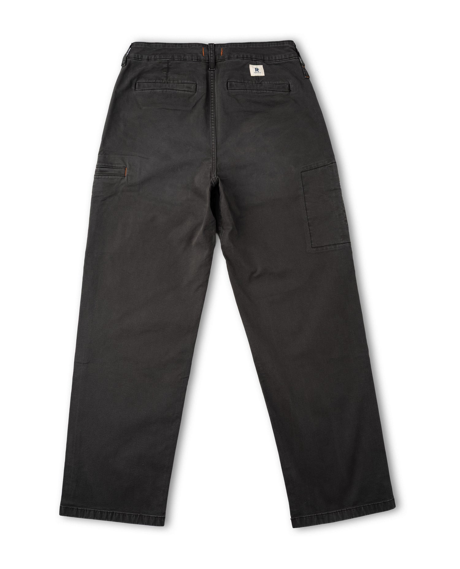 Black cargo pants on a light gray background